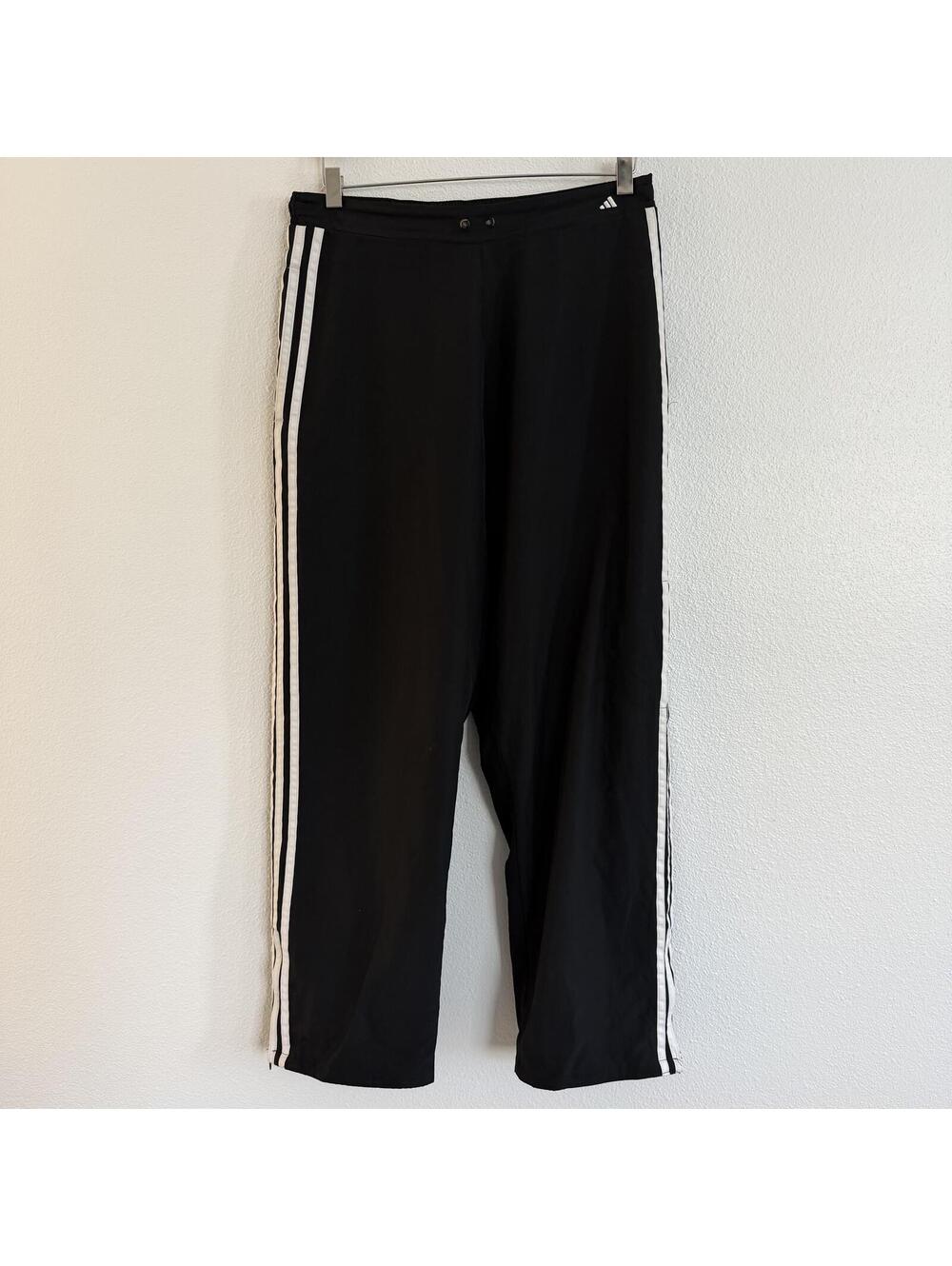 Adidas Classic Black White Striped Track Pants Sz M Sportswear Athleisure